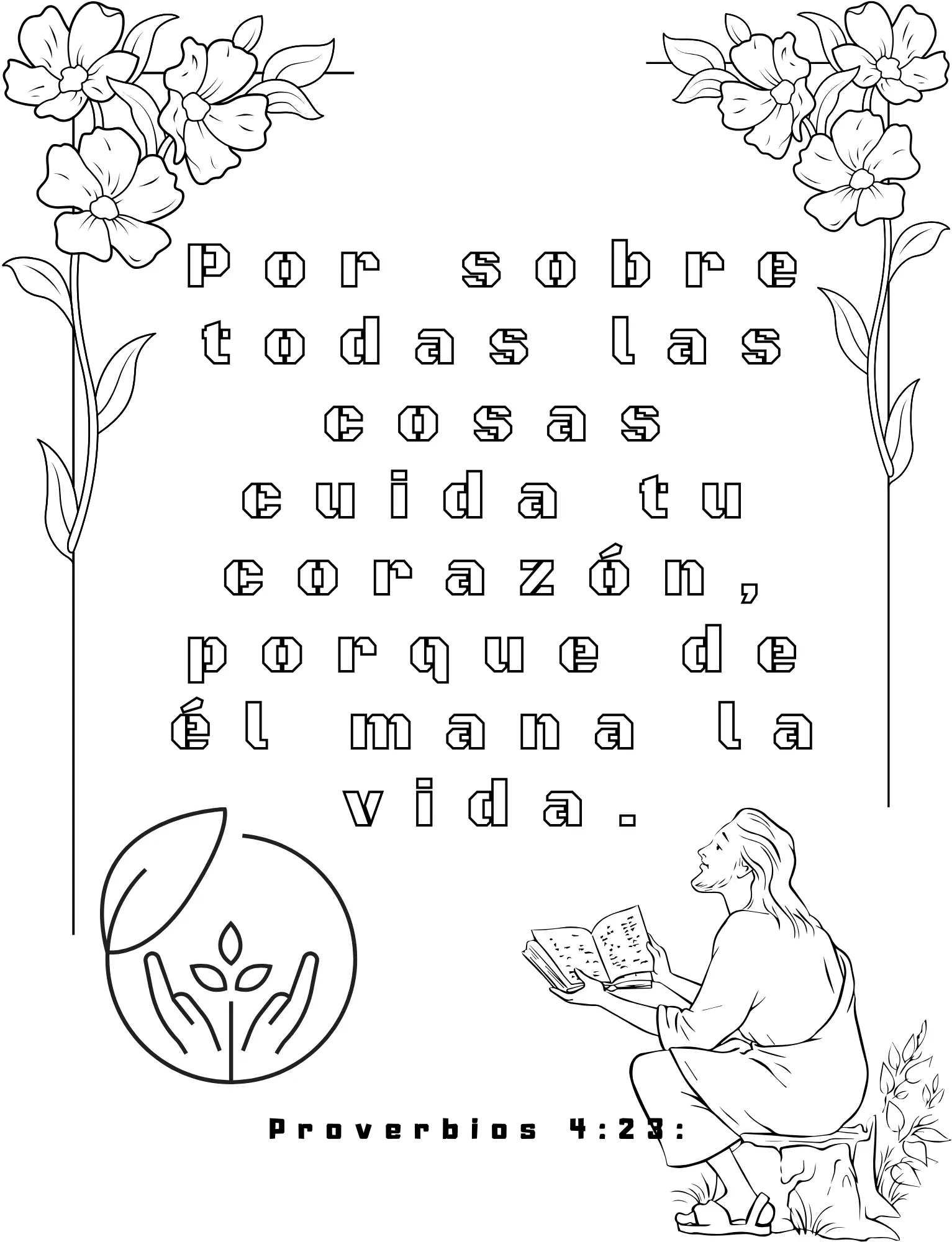 versículo bíblico en libro de colorear