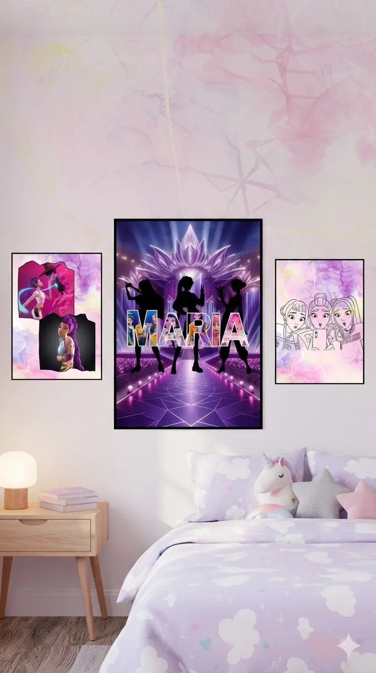 kit de 3 cuadros con nombre collage