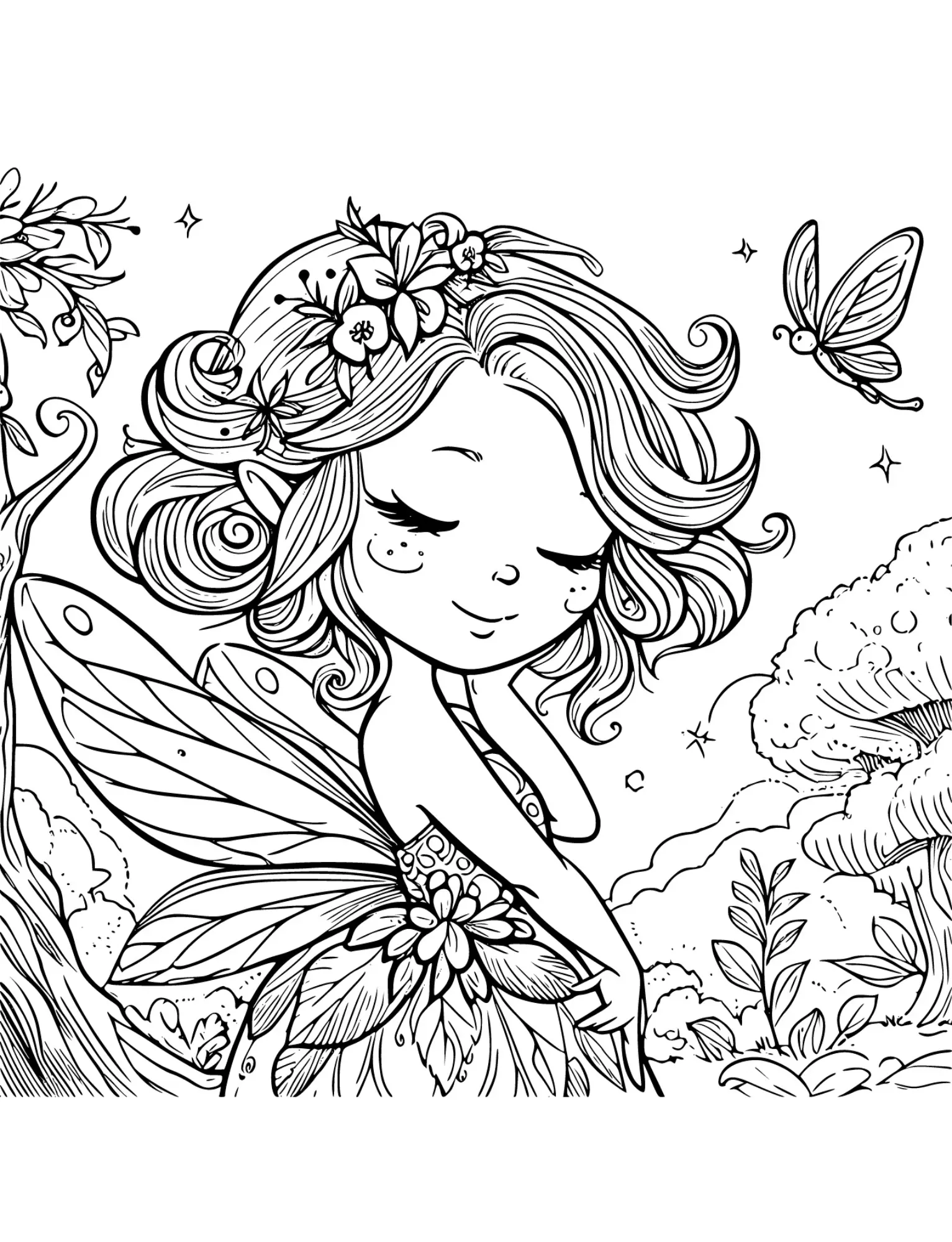 Mujer coloreando Esencia de Hada